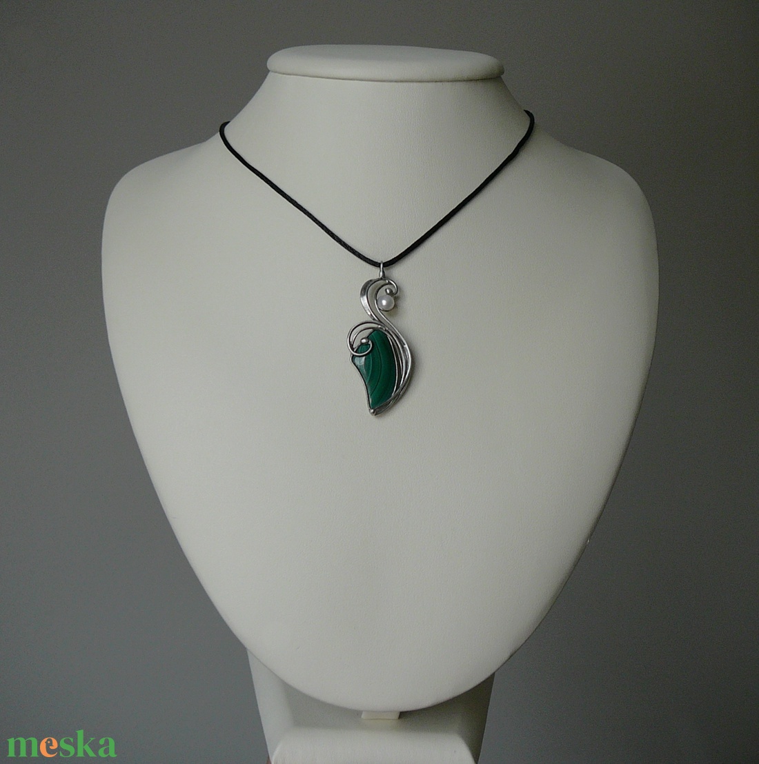 Malachit medál - ékszer - nyaklánc - medálos nyaklánc - Meska.hu