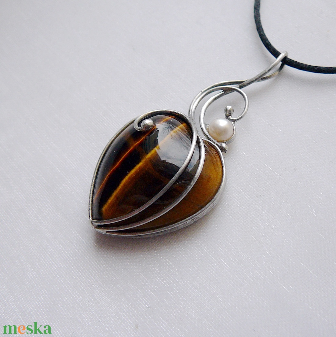 Tigrisszem medál - ékszer - nyaklánc - medálos nyaklánc - Meska.hu