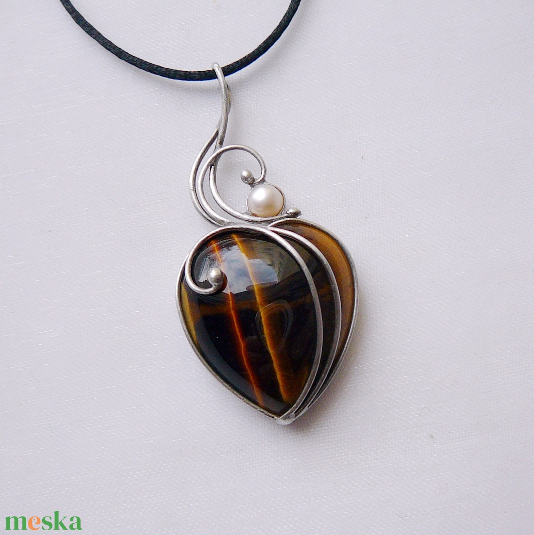 Tigrisszem medál - ékszer - nyaklánc - medálos nyaklánc - Meska.hu