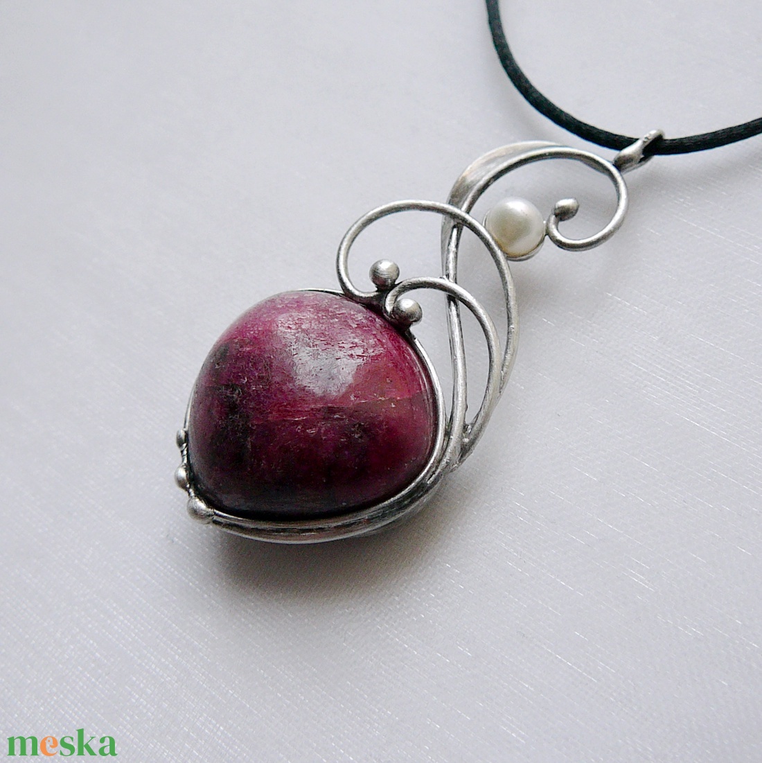 Rubin medál - ékszer - nyaklánc - medálos nyaklánc - Meska.hu