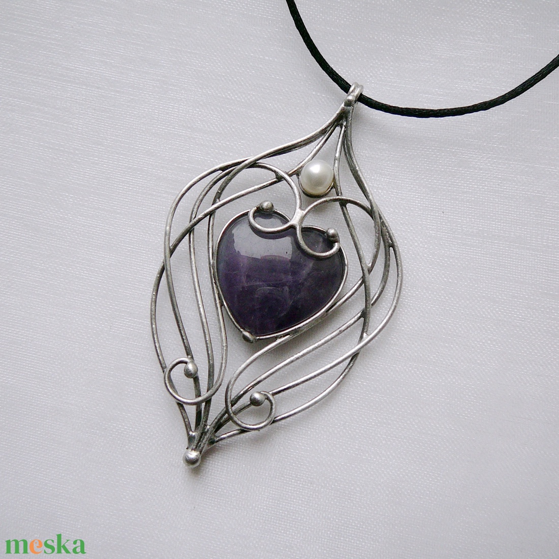 Ametiszt medál - ékszer - nyaklánc - medálos nyaklánc - Meska.hu