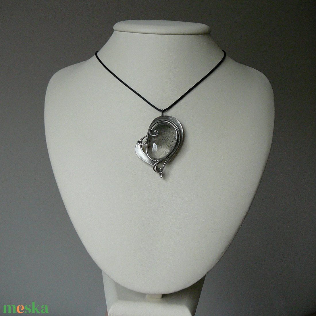 Tibeti fantomkvarc szív medál - ékszer - nyaklánc - medálos nyaklánc - Meska.hu