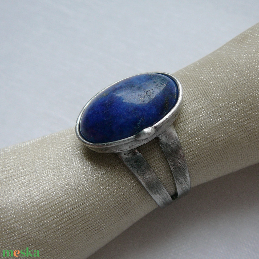 Lápisz lazuli gyűrű - ékszer - gyűrű - statement gyűrű - Meska.hu