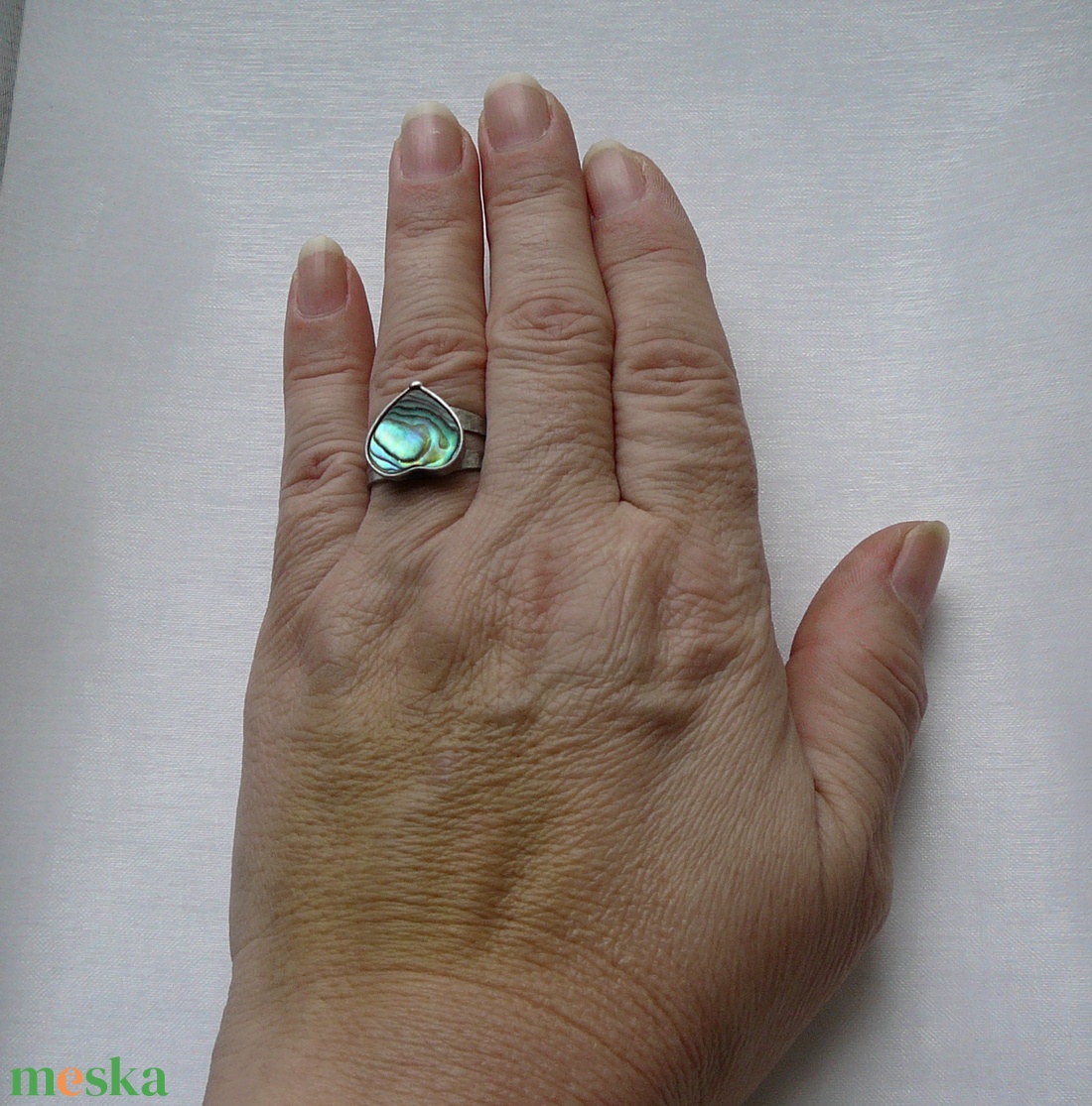 Pávakagyló szív gyűrű - ékszer - gyűrű - szoliter gyűrű - Meska.hu