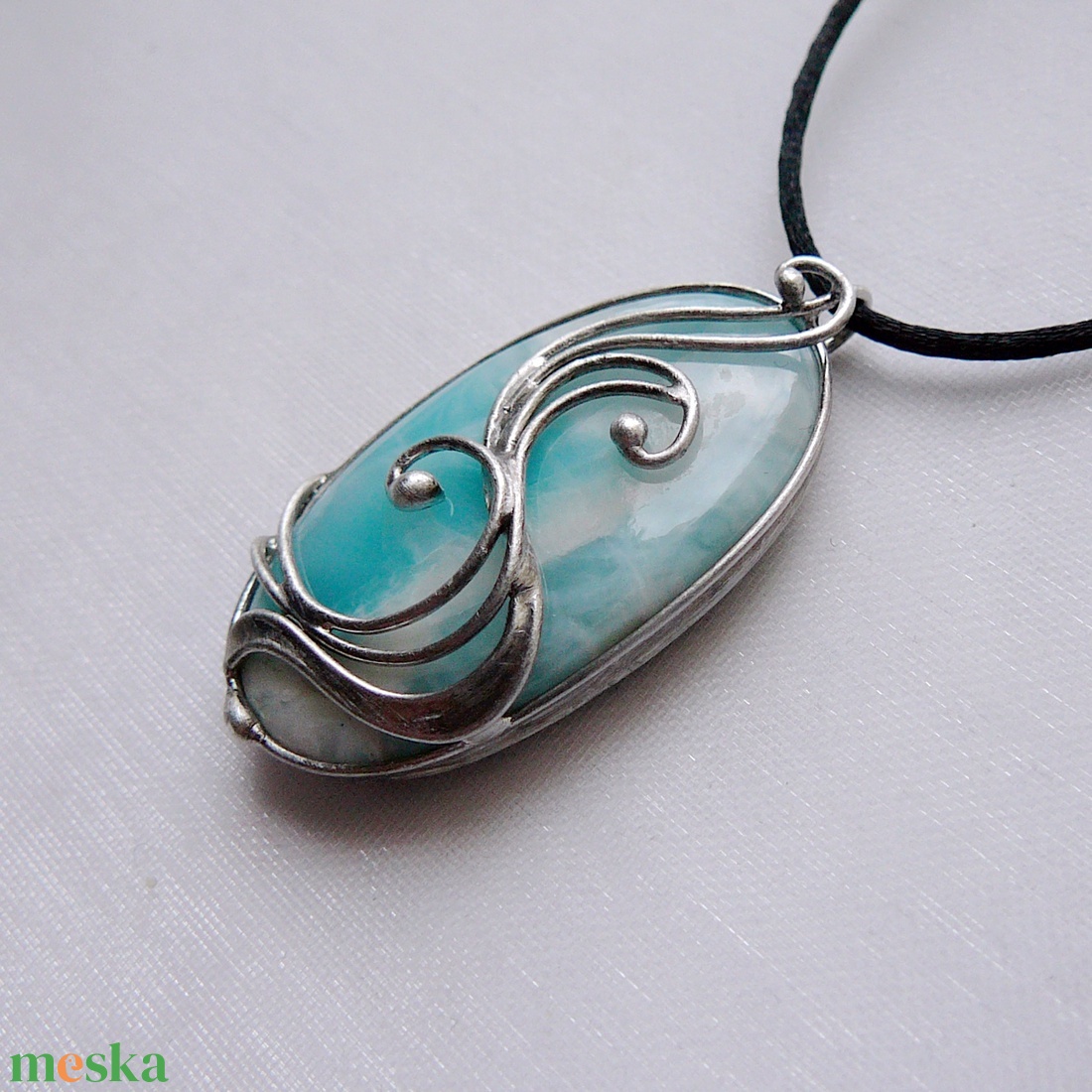 Larimár medál - ékszer - nyaklánc - medálos nyaklánc - Meska.hu