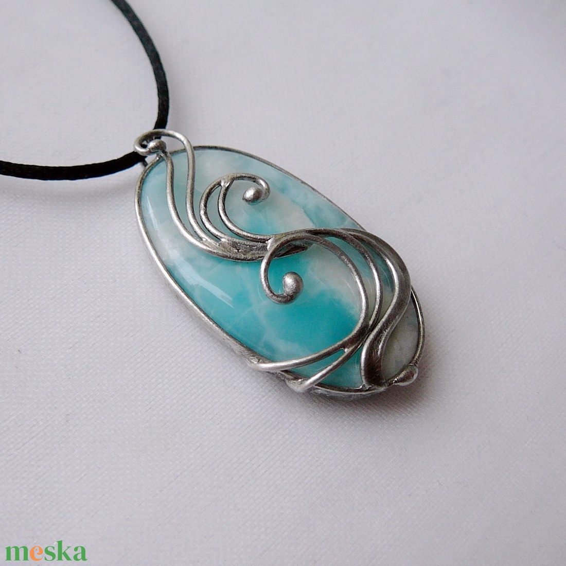 Larimár medál - ékszer - nyaklánc - medálos nyaklánc - Meska.hu