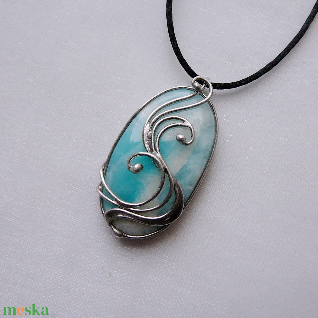 Larimár medál - ékszer - nyaklánc - medálos nyaklánc - Meska.hu