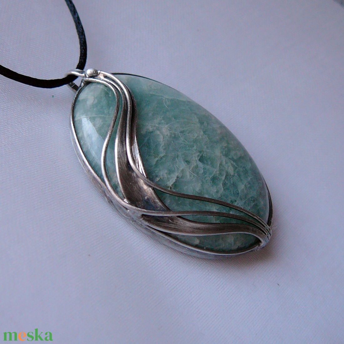 Akvamarin medál - ékszer - nyaklánc - medálos nyaklánc - Meska.hu