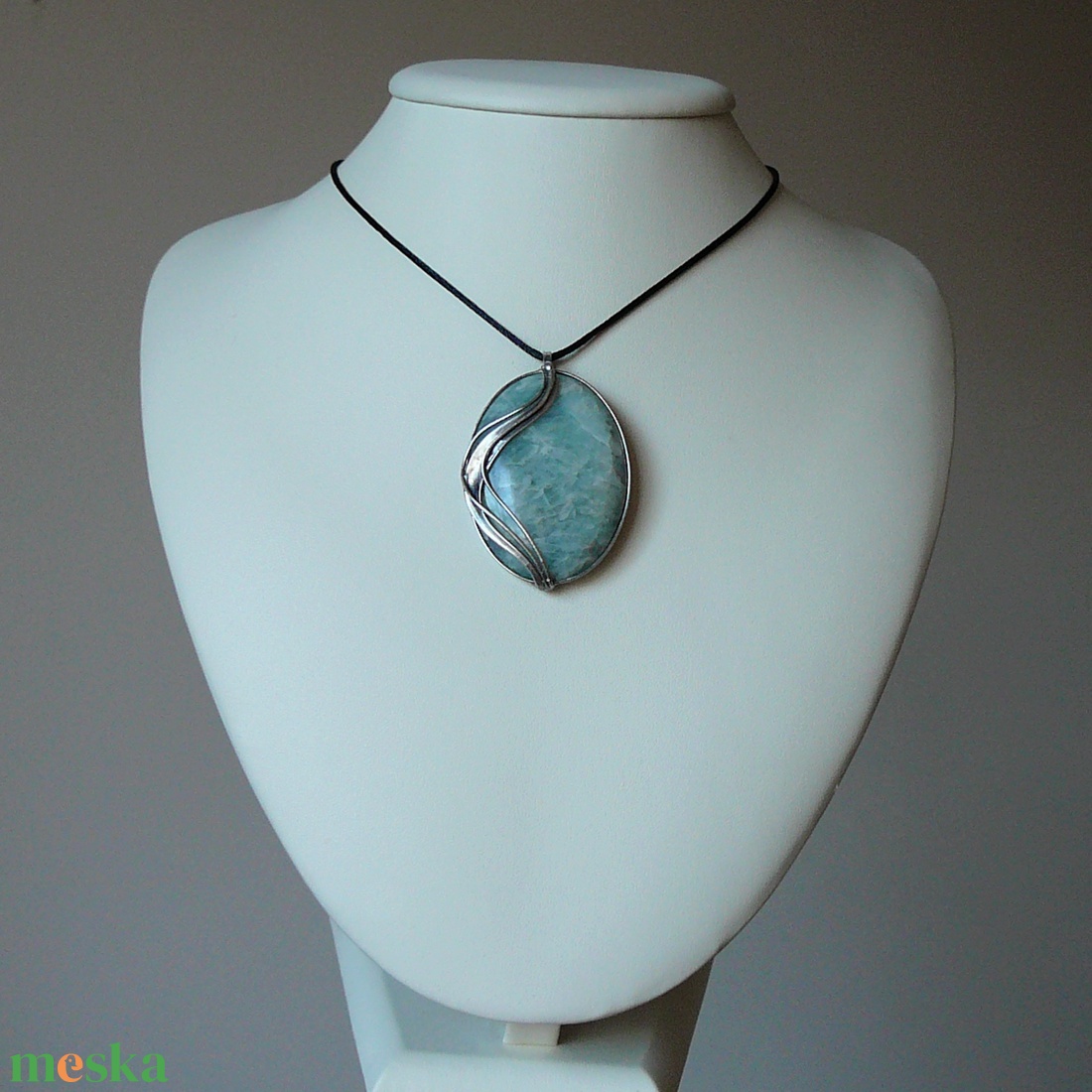 Akvamarin medál - ékszer - nyaklánc - medálos nyaklánc - Meska.hu