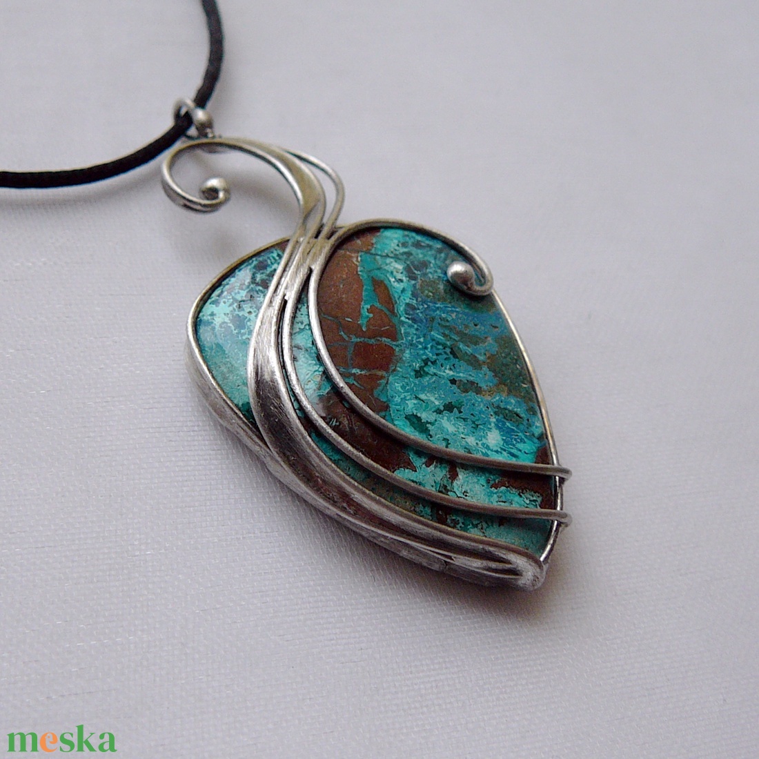 Krizokolla medál - ékszer - nyaklánc - medálos nyaklánc - Meska.hu