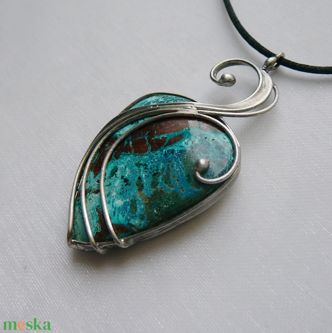 Krizokolla medál - ékszer - nyaklánc - medálos nyaklánc - Meska.hu