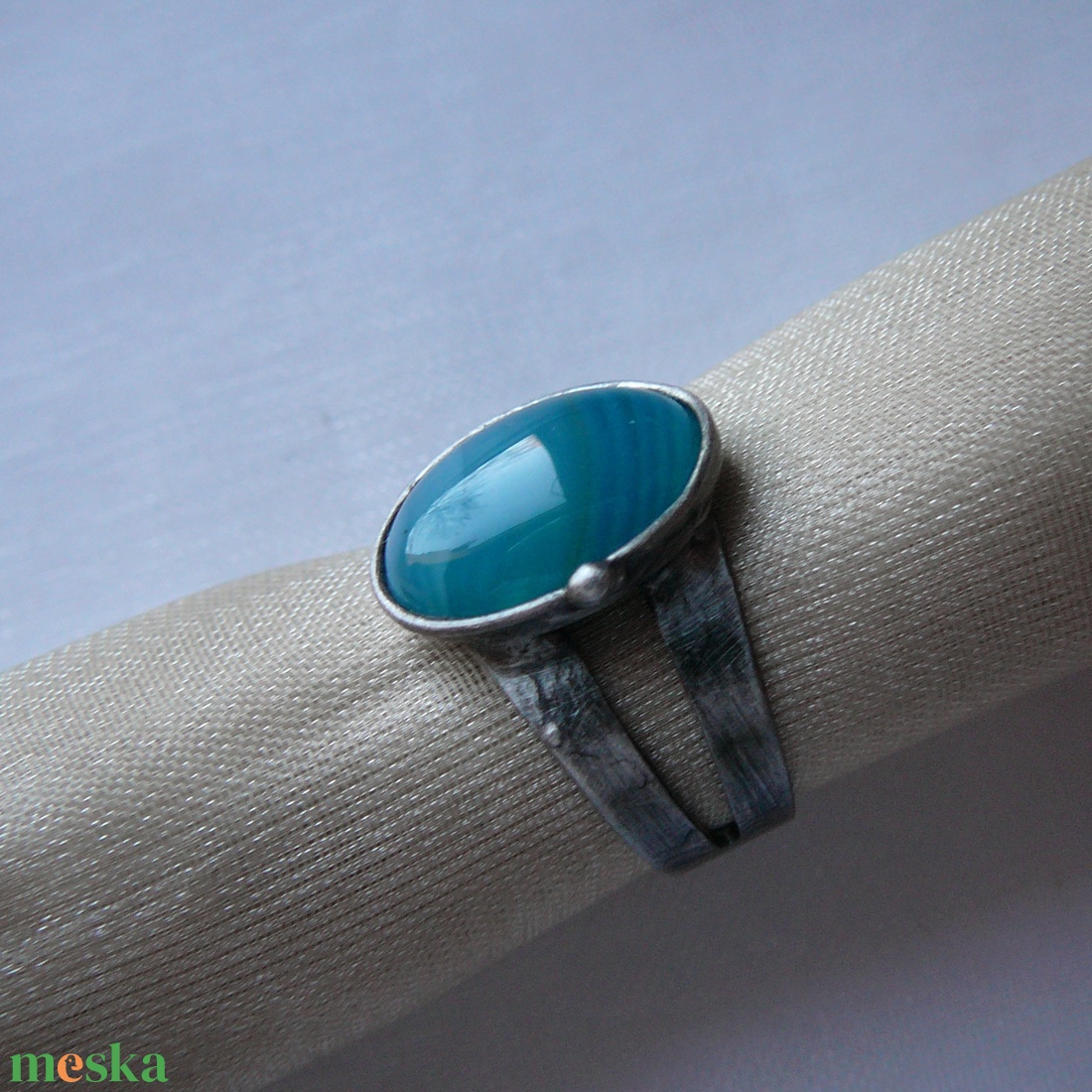 Achát gyűrű - ékszer - gyűrű - szoliter gyűrű - Meska.hu