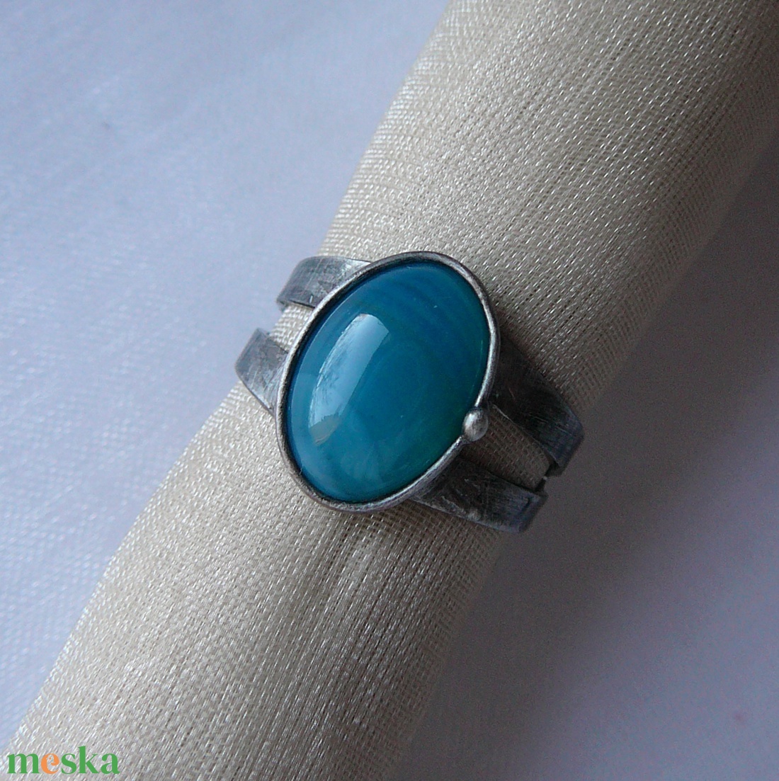 Achát gyűrű - ékszer - gyűrű - szoliter gyűrű - Meska.hu