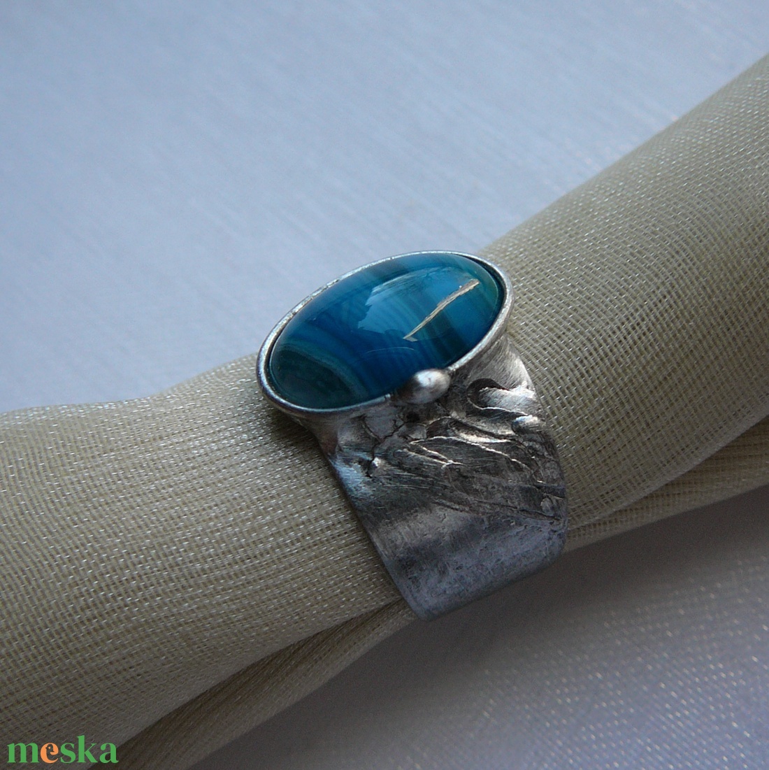 Achát gyűrű - ékszer - gyűrű - szoliter gyűrű - Meska.hu