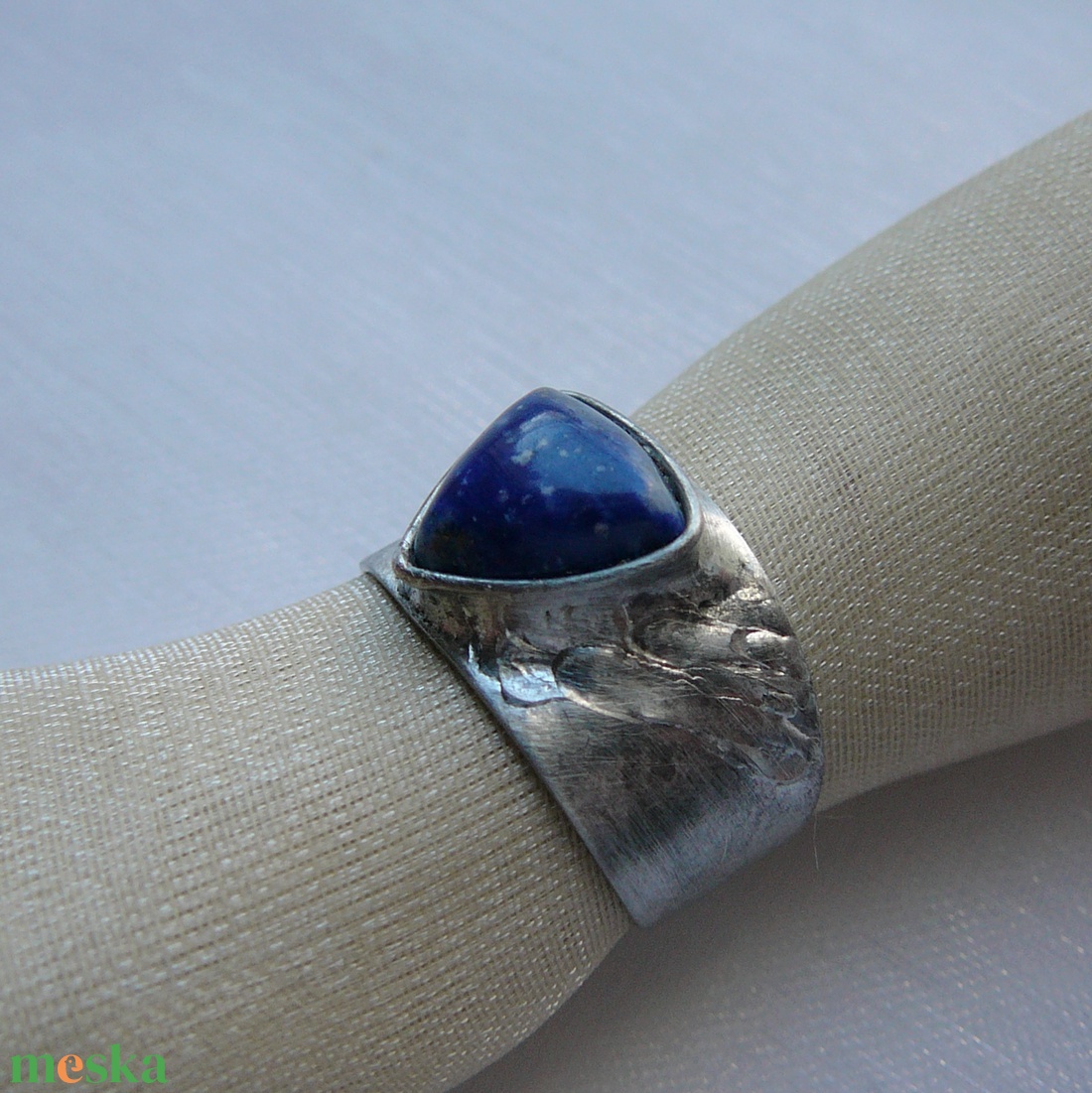 Lápisz lazuli gyűrű - ékszer - gyűrű - statement gyűrű - Meska.hu