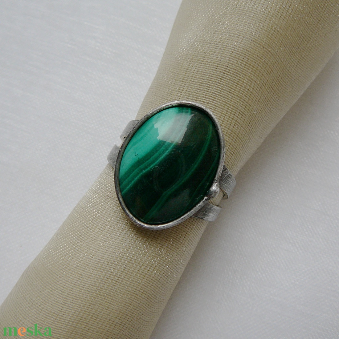 Malachit gyűrű - ékszer - gyűrű - szoliter gyűrű - Meska.hu