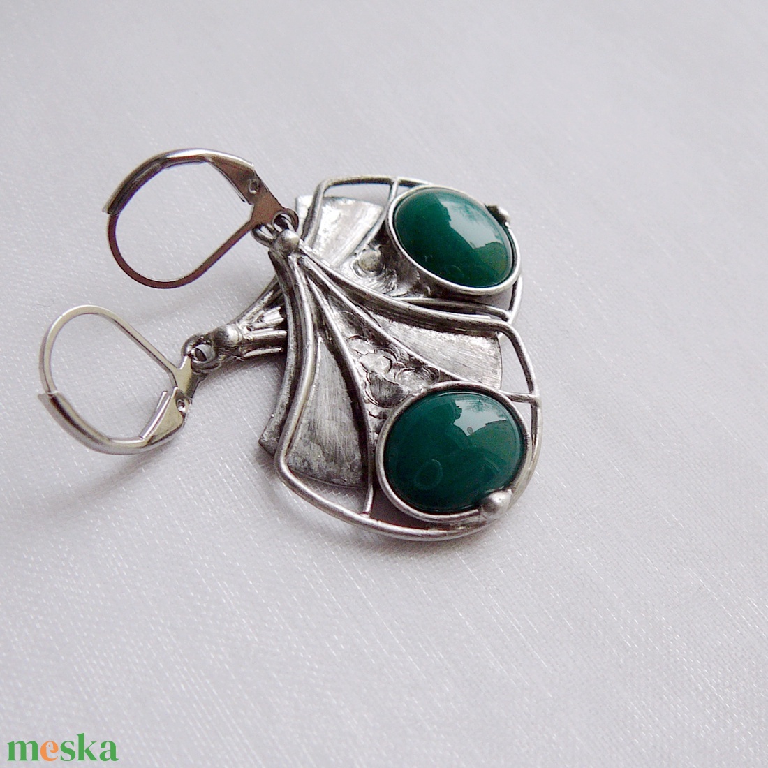 Achát fülbevaló - ékszer - fülbevaló - lógó fülbevaló - Meska.hu