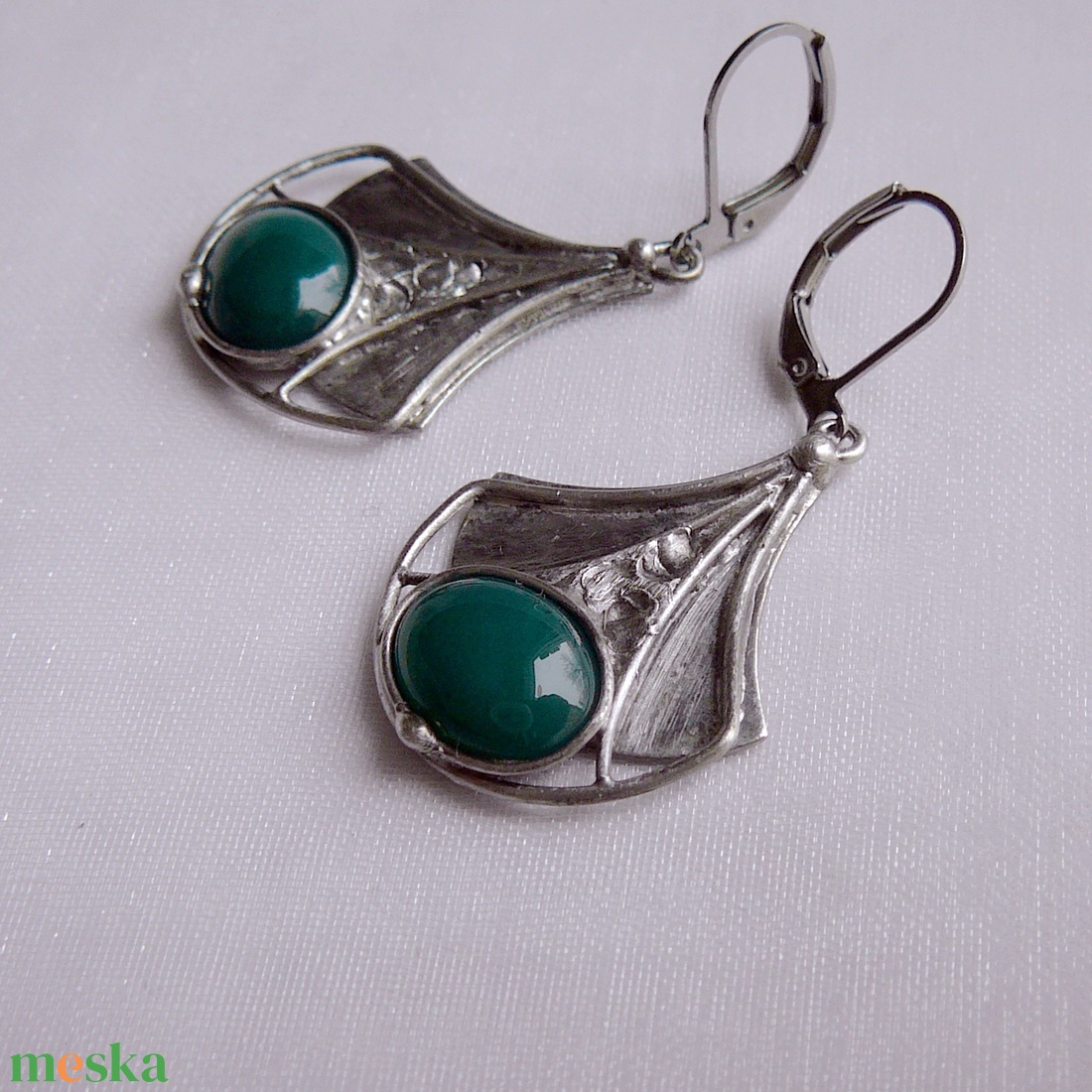 Achát fülbevaló - ékszer - fülbevaló - lógó fülbevaló - Meska.hu