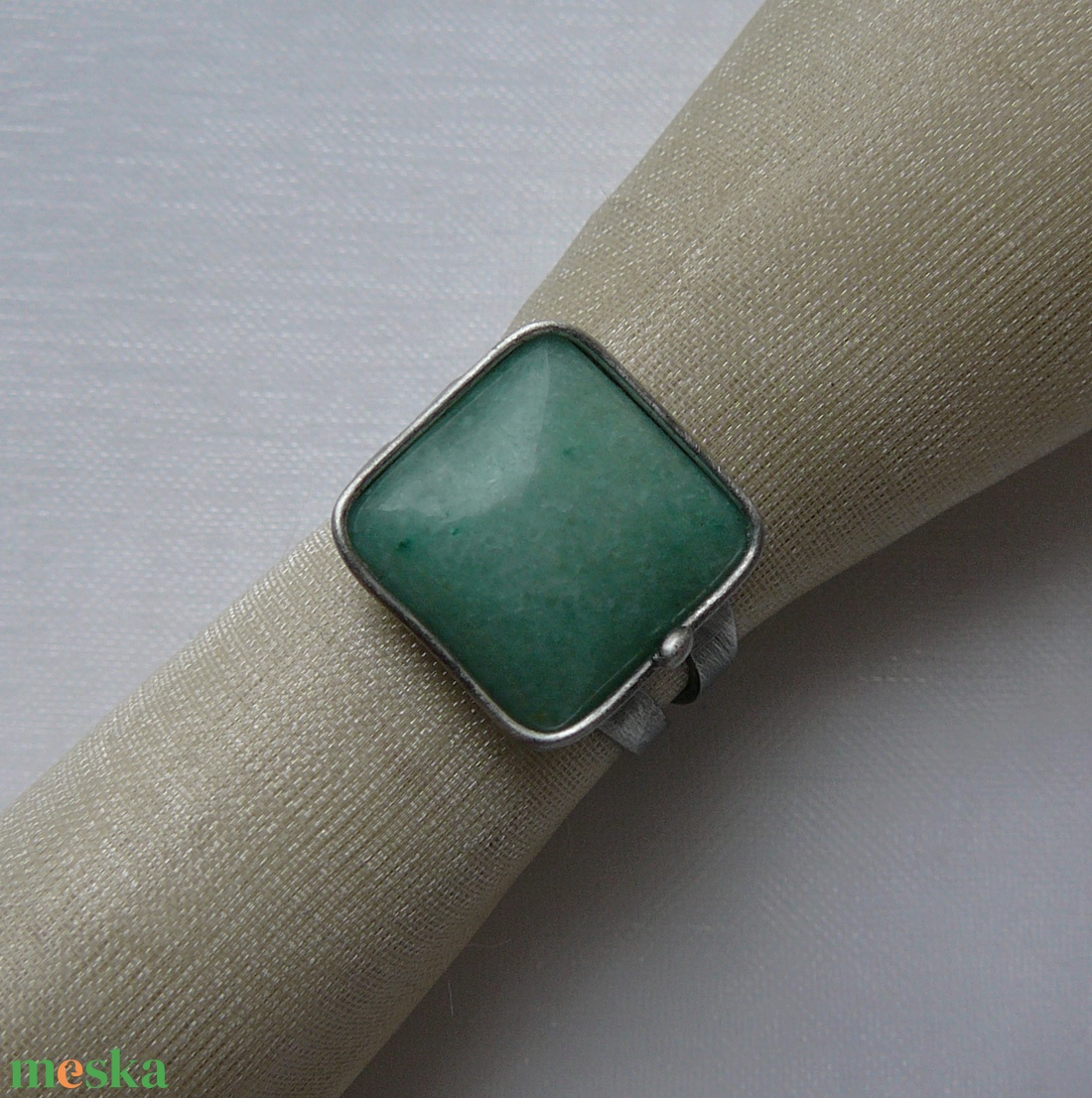 Aventurin gyűrű - ékszer - gyűrű - szoliter gyűrű - Meska.hu