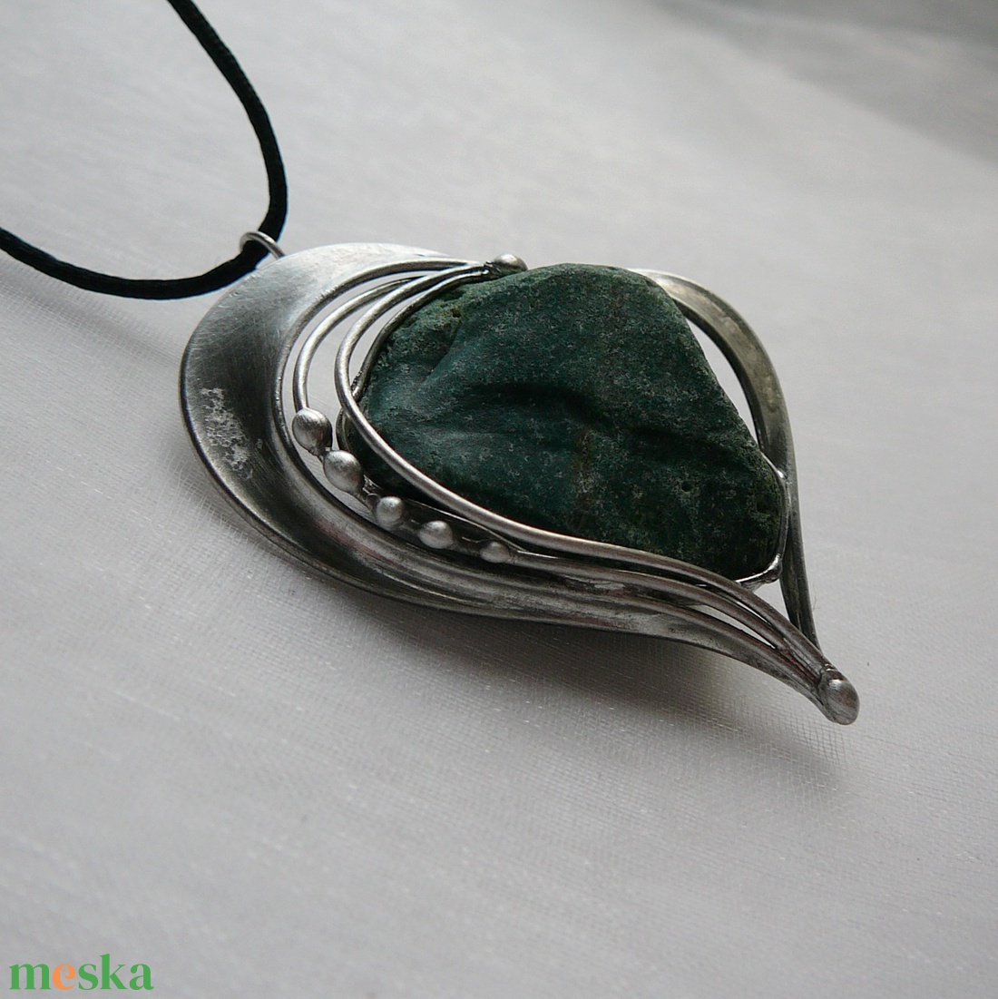 Heliotróp szív medál - ékszer - nyaklánc - medálos nyaklánc - Meska.hu