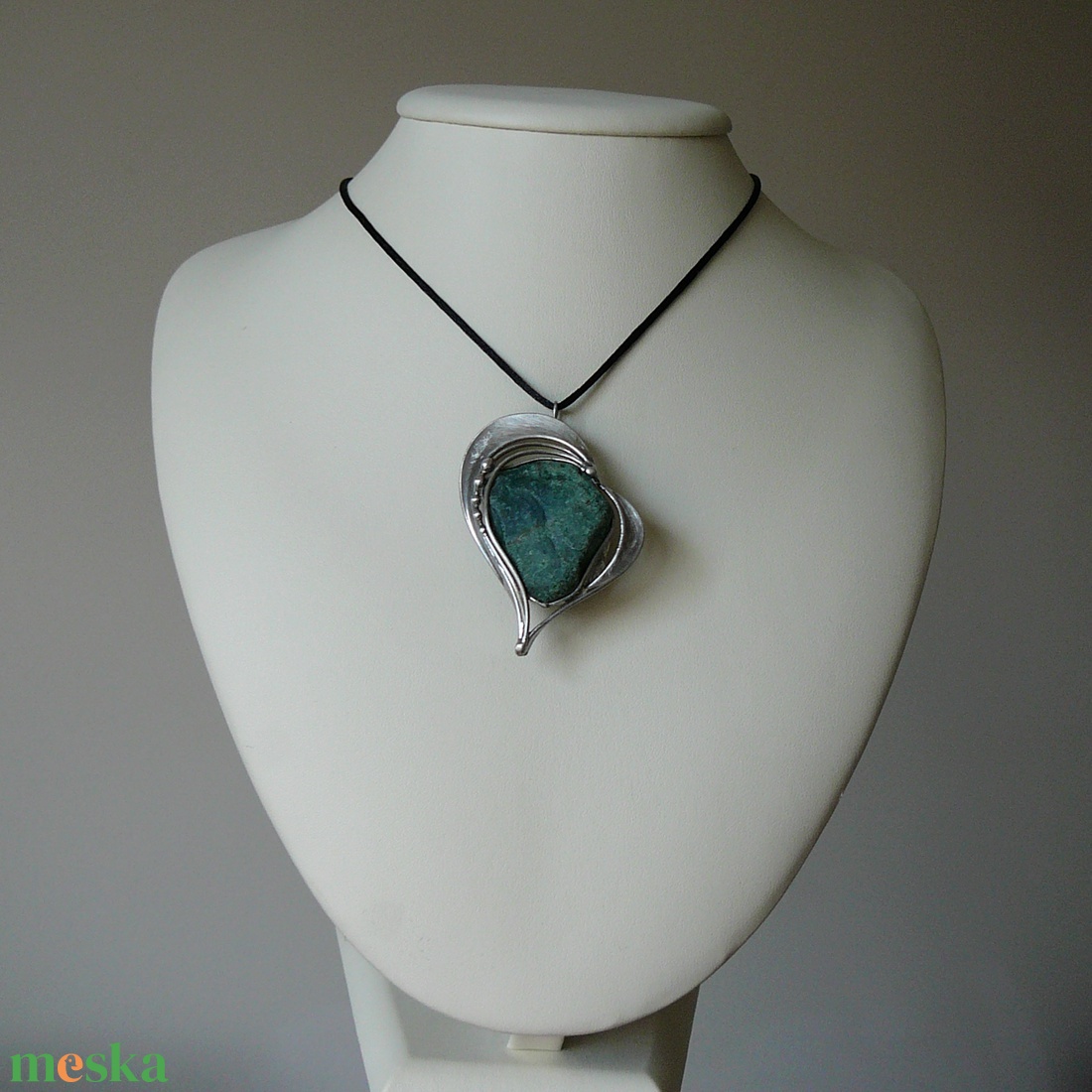 Heliotróp szív medál - ékszer - nyaklánc - medálos nyaklánc - Meska.hu