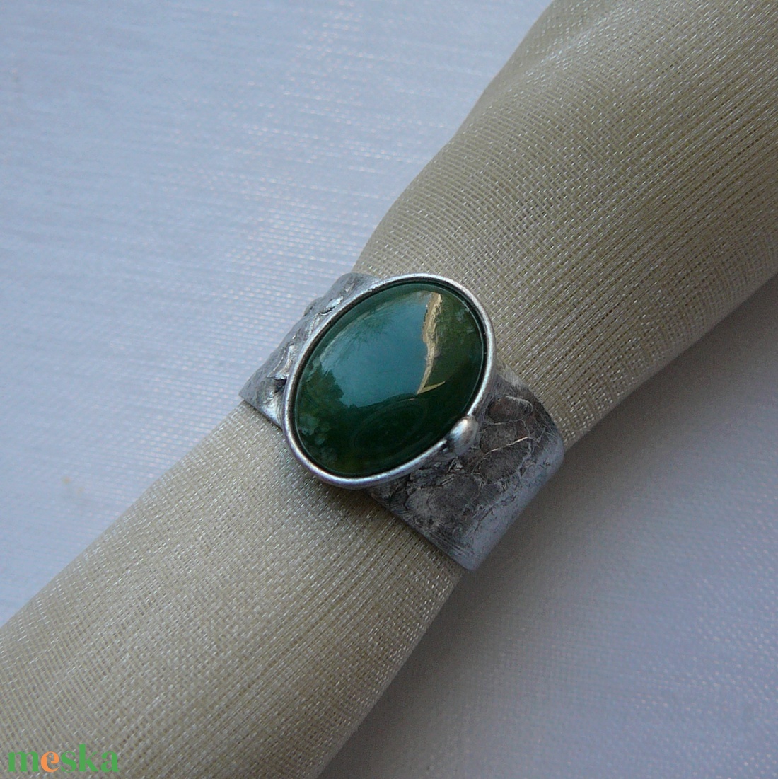 Nefrit jáde gyűrű - ékszer - gyűrű - szoliter gyűrű - Meska.hu