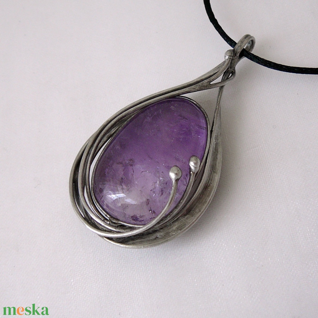 Ametiszt medál - ékszer - nyaklánc - medálos nyaklánc - Meska.hu