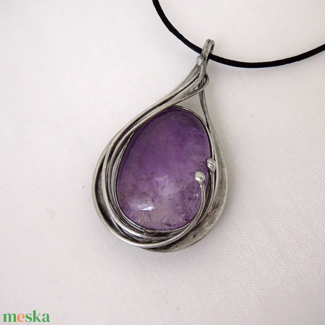 Ametiszt medál - ékszer - nyaklánc - medálos nyaklánc - Meska.hu
