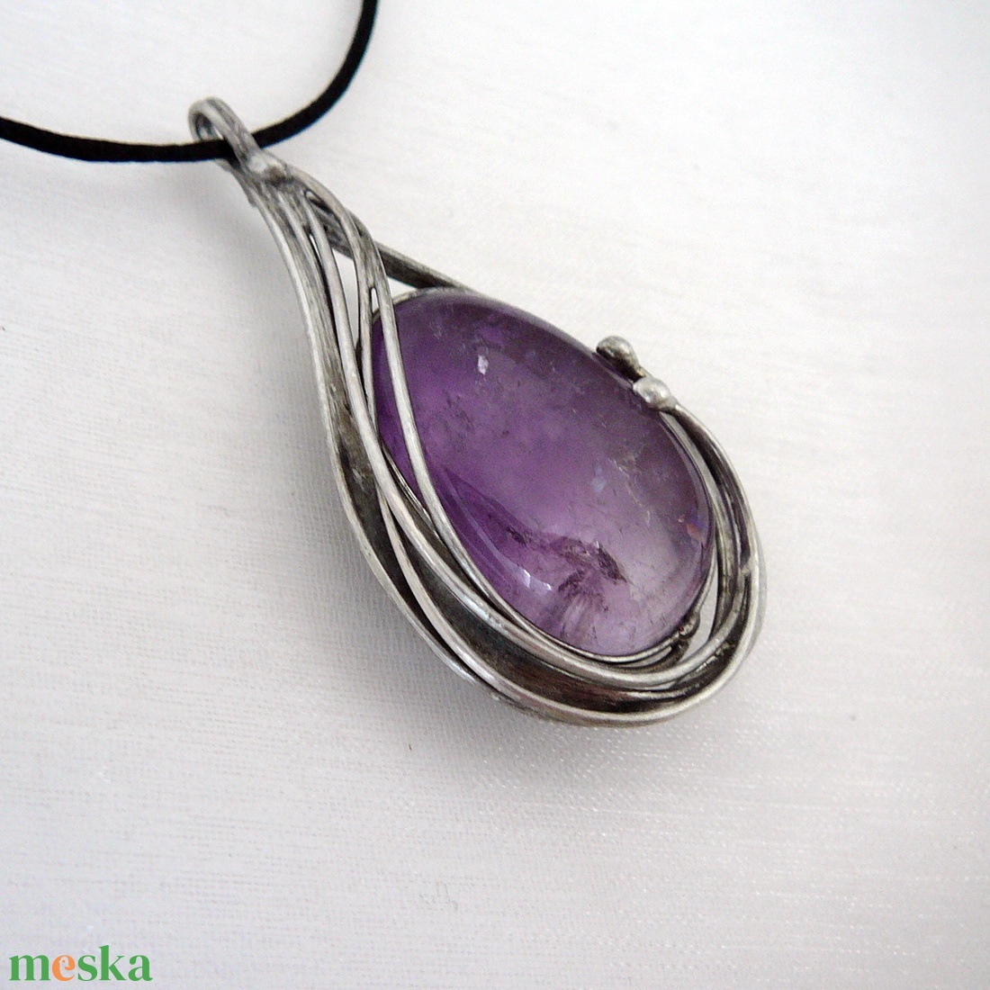 Ametiszt medál - ékszer - nyaklánc - medálos nyaklánc - Meska.hu