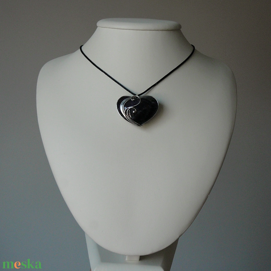 Ametiszt szív medál - ékszer - nyaklánc - medálos nyaklánc - Meska.hu