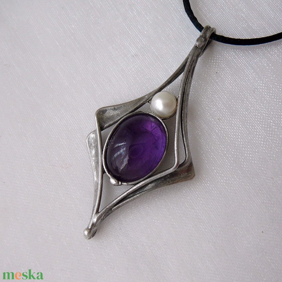 Ametiszt medál - ékszer - nyaklánc - medálos nyaklánc - Meska.hu