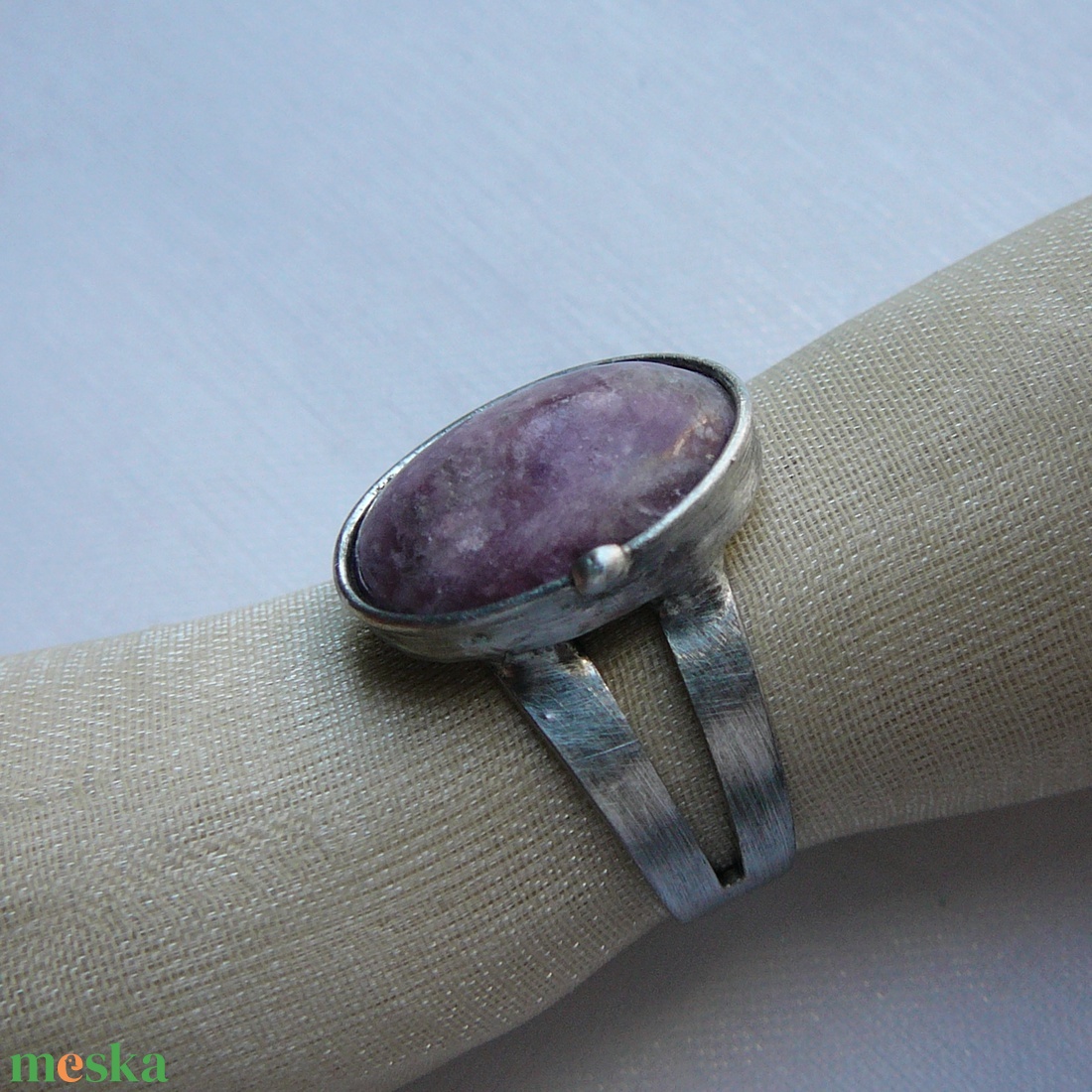 Lepidolit gyűrű - ékszer - gyűrű - statement gyűrű - Meska.hu