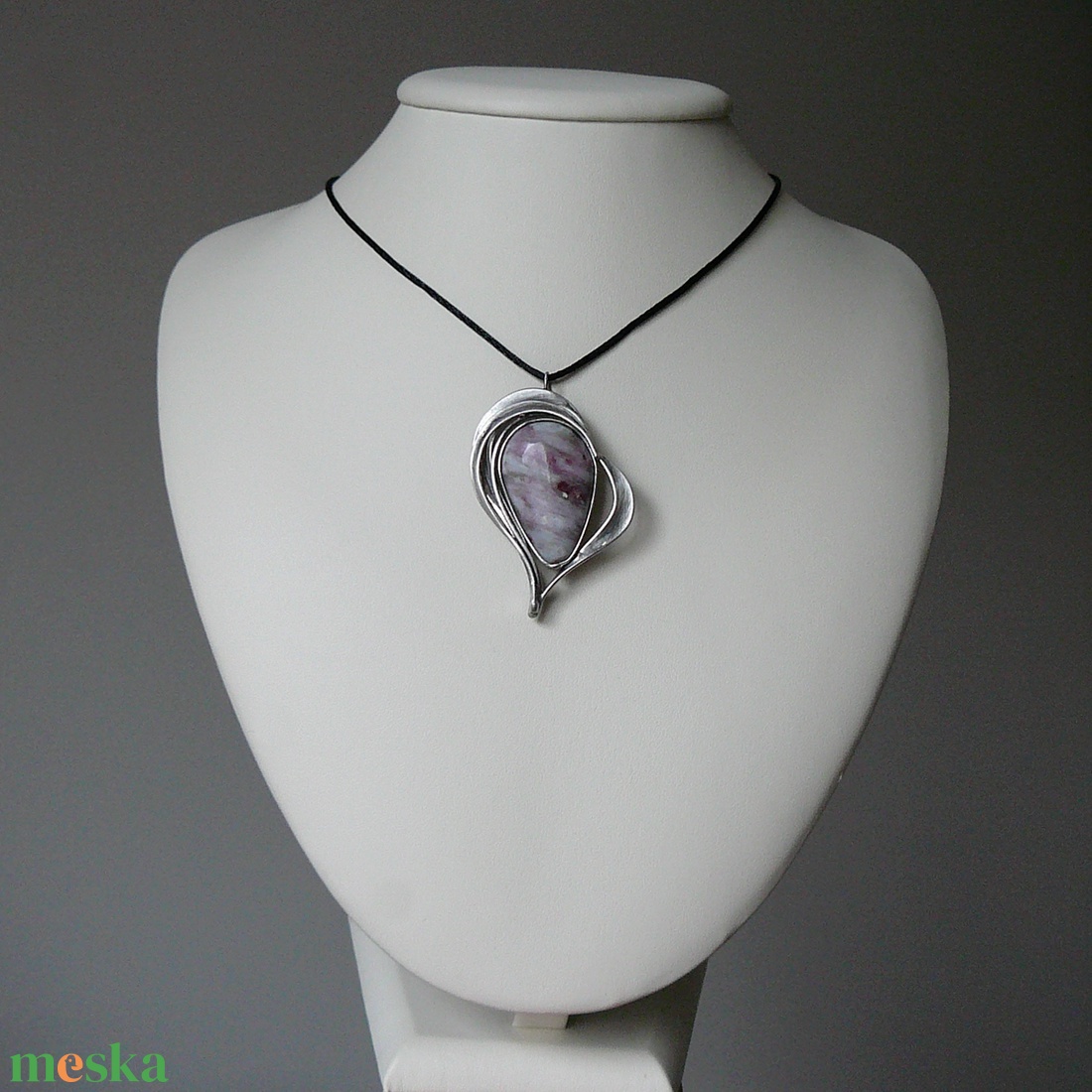 Rubellit szív medál - ékszer - nyaklánc - medálos nyaklánc - Meska.hu