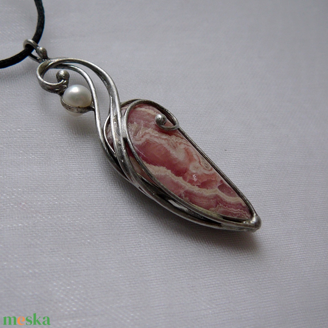 Rodokrozit medál - ékszer - nyaklánc - medálos nyaklánc - Meska.hu