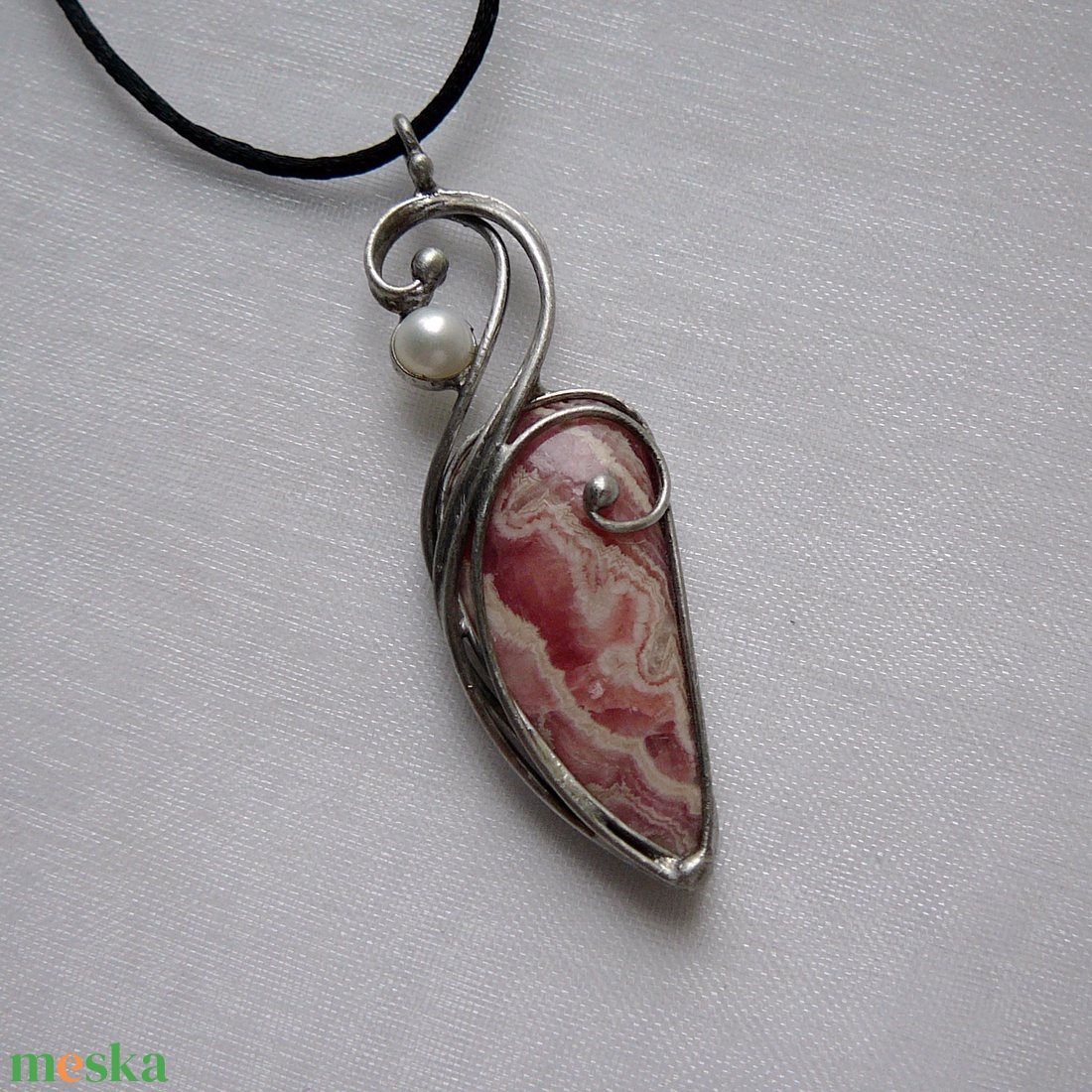 Rodokrozit medál - ékszer - nyaklánc - medálos nyaklánc - Meska.hu