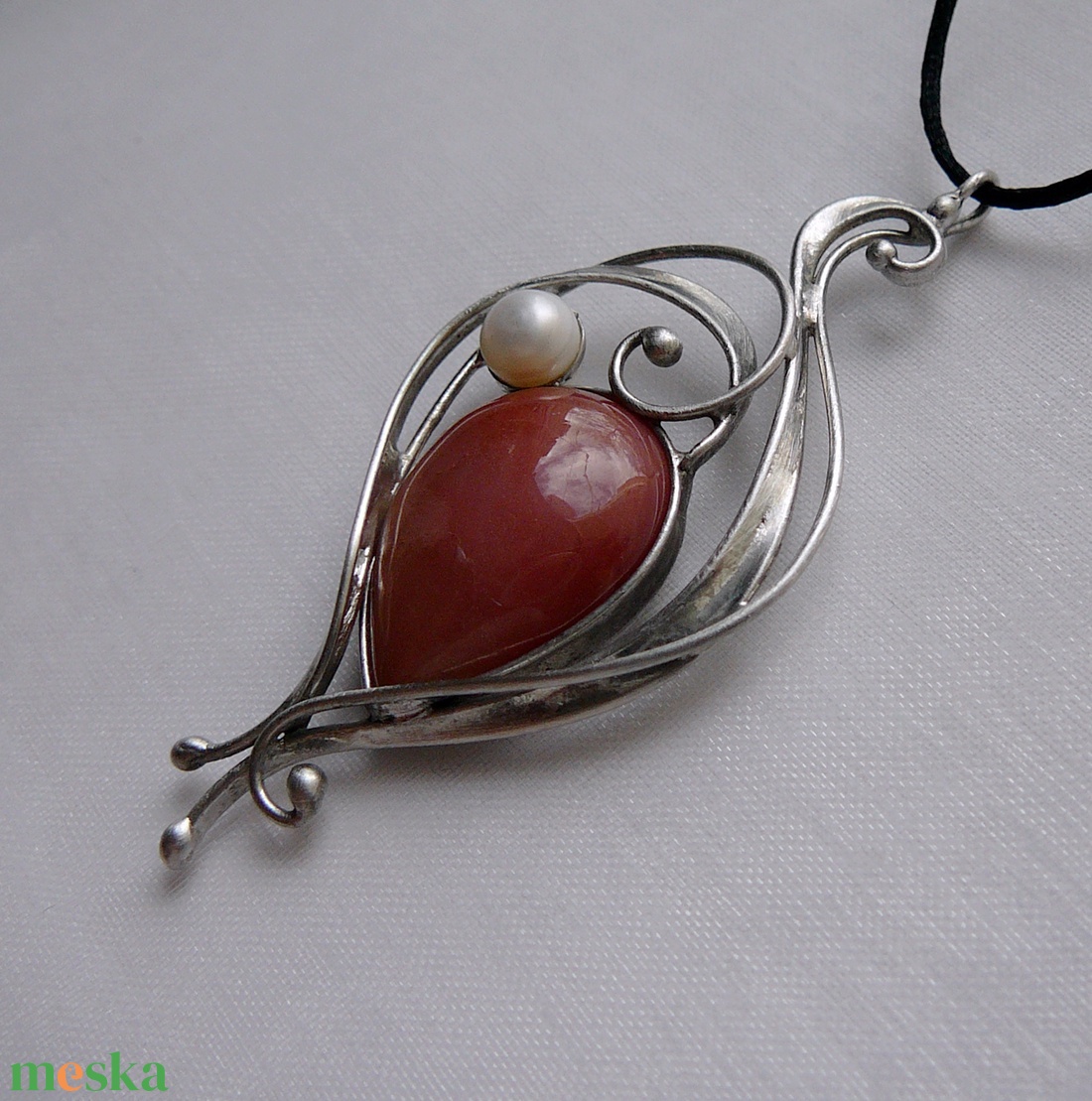 Karneol medál - ékszer - nyaklánc - medálos nyaklánc - Meska.hu
