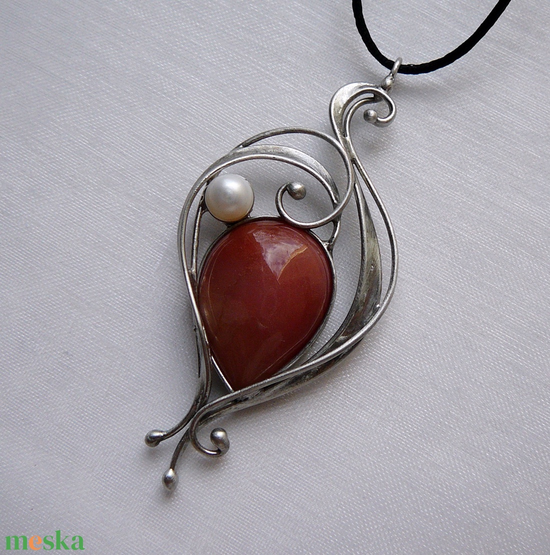 Karneol medál - ékszer - nyaklánc - medálos nyaklánc - Meska.hu