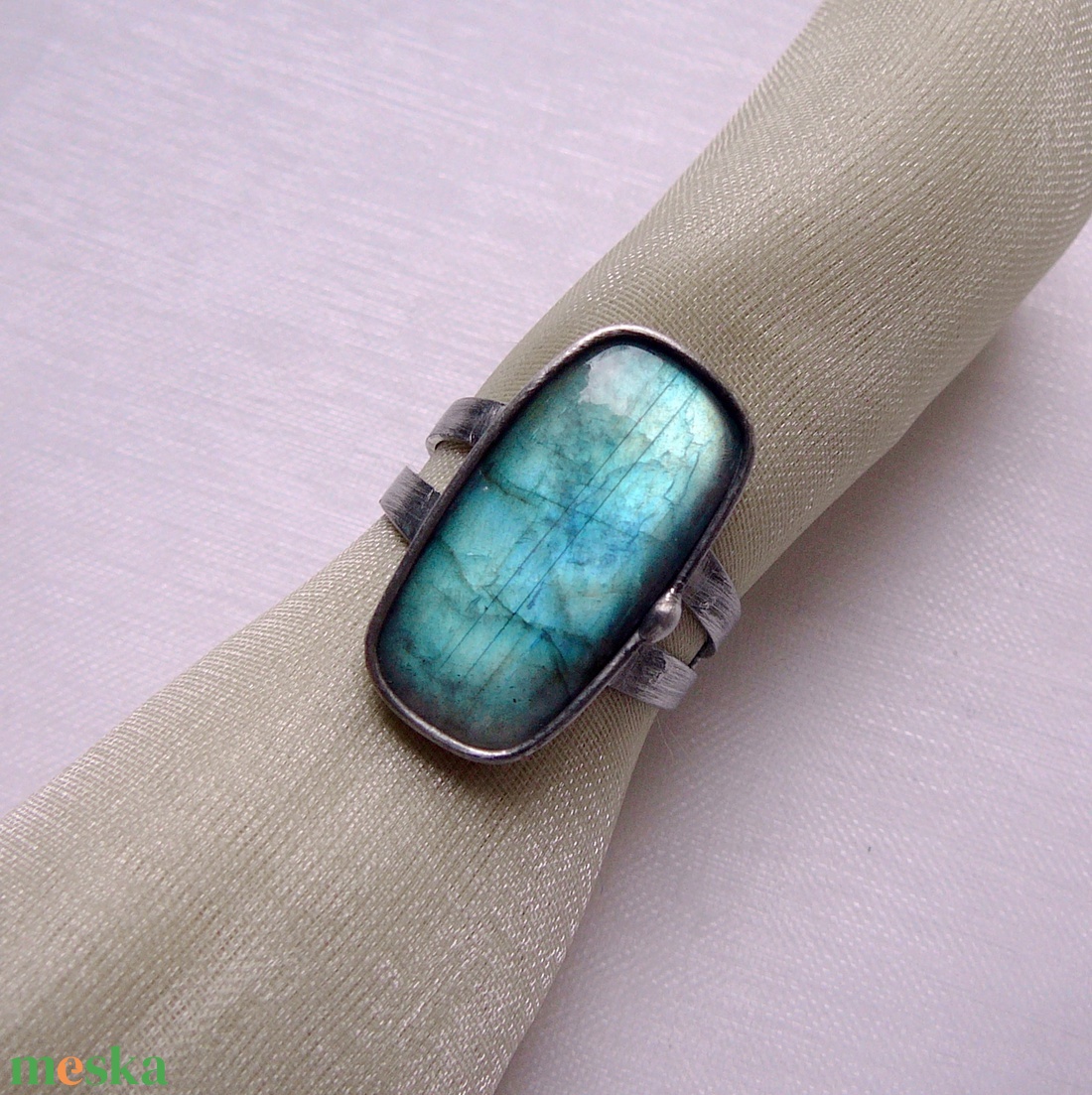 Labradorit gyűrű - ékszer - gyűrű - szoliter gyűrű - Meska.hu