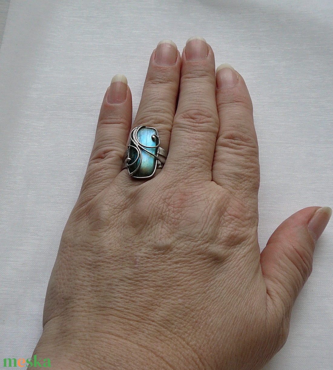 Labradorit gyűrű - ékszer - gyűrű - szoliter gyűrű - Meska.hu