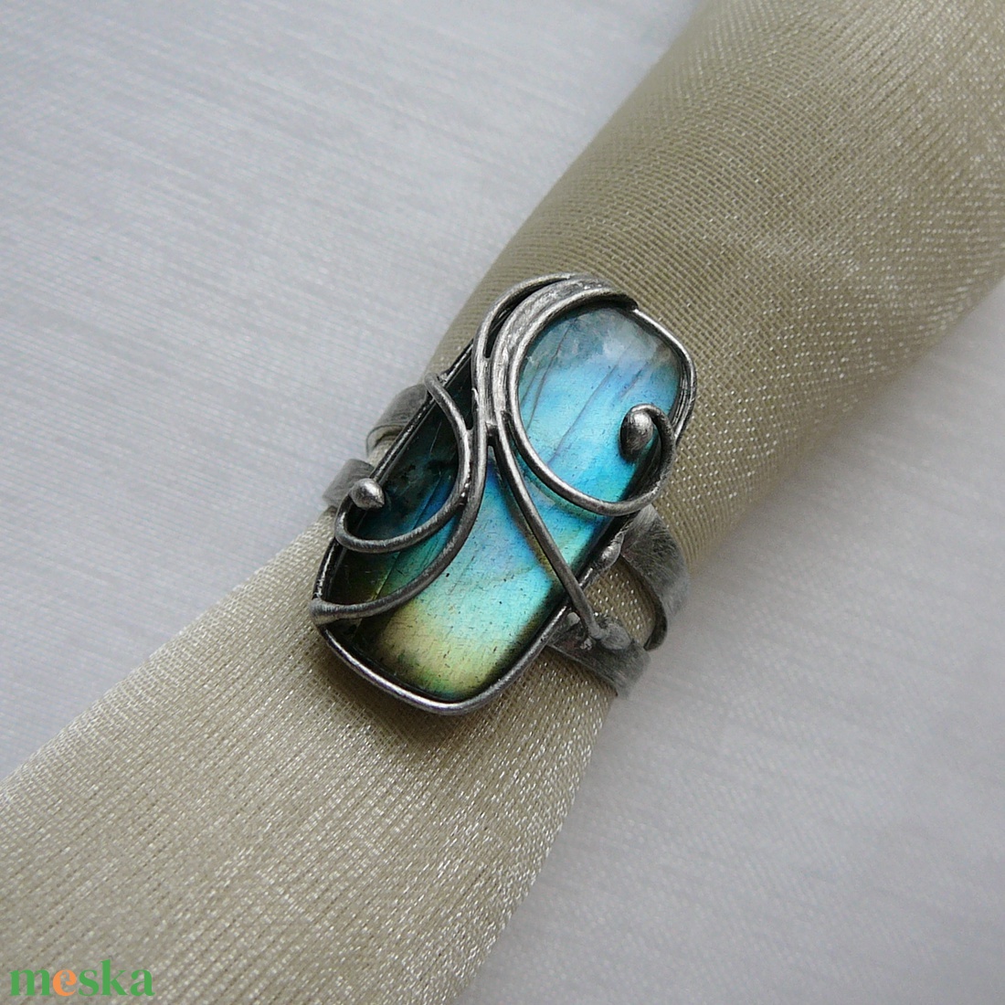 Labradorit gyűrű - ékszer - gyűrű - szoliter gyűrű - Meska.hu