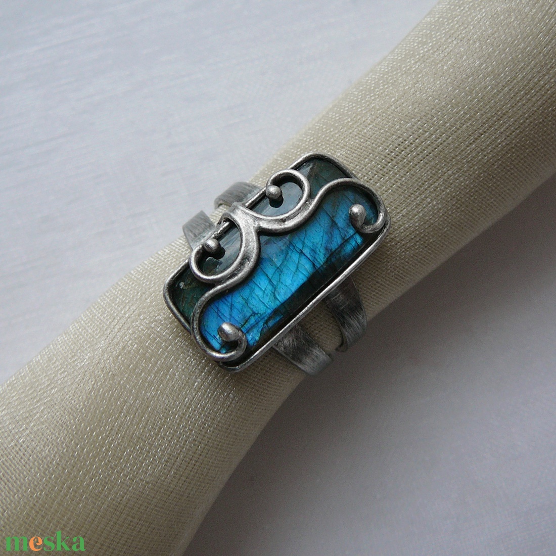 Labradorit gyűrű - ékszer - gyűrű - szoliter gyűrű - Meska.hu