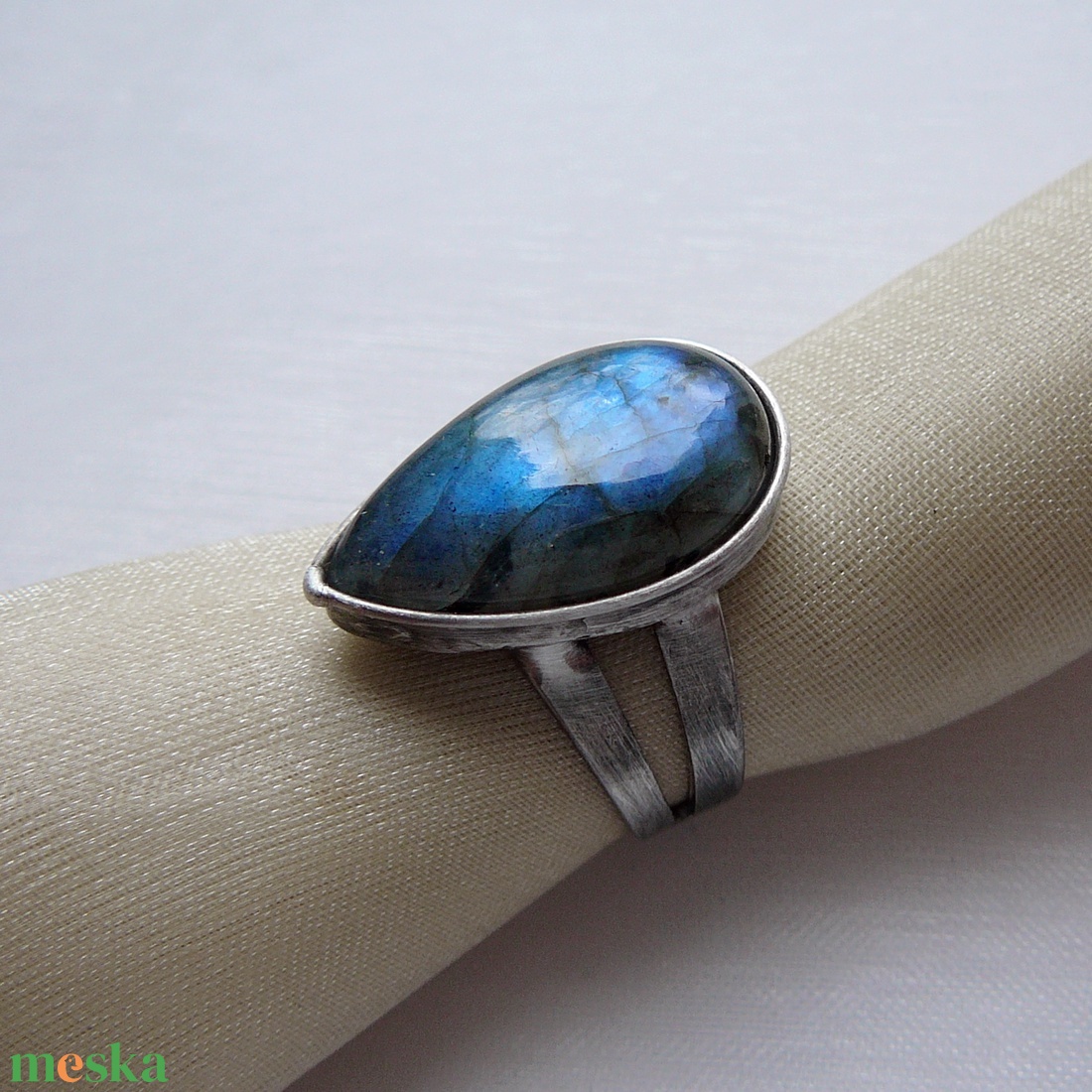 Labradorit gyűrű - ékszer - gyűrű - szoliter gyűrű - Meska.hu