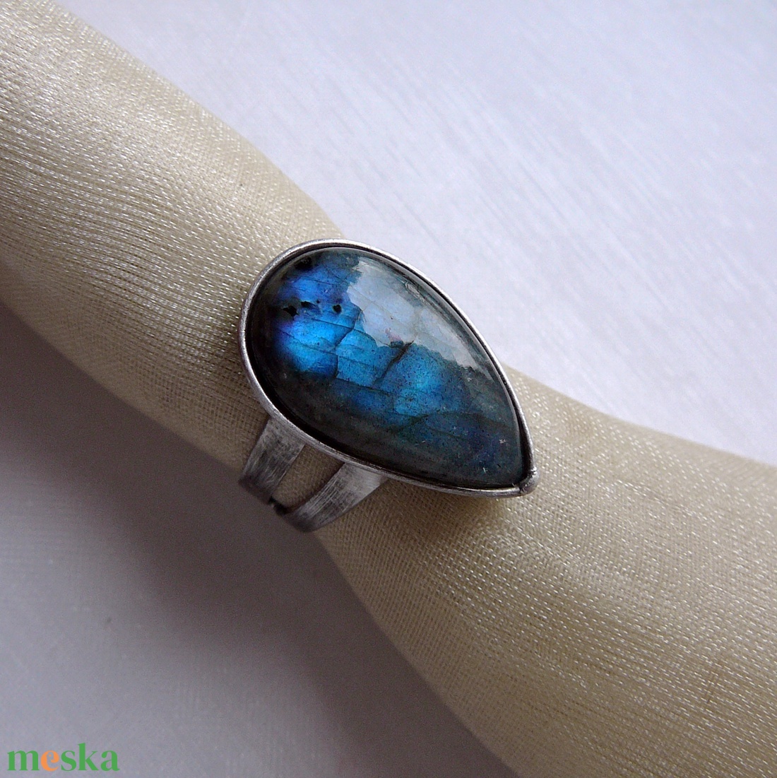 Labradorit gyűrű - ékszer - gyűrű - szoliter gyűrű - Meska.hu