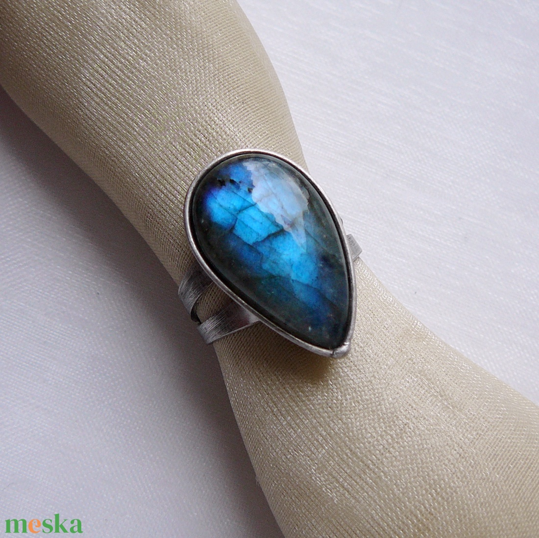 Labradorit gyűrű - ékszer - gyűrű - szoliter gyűrű - Meska.hu