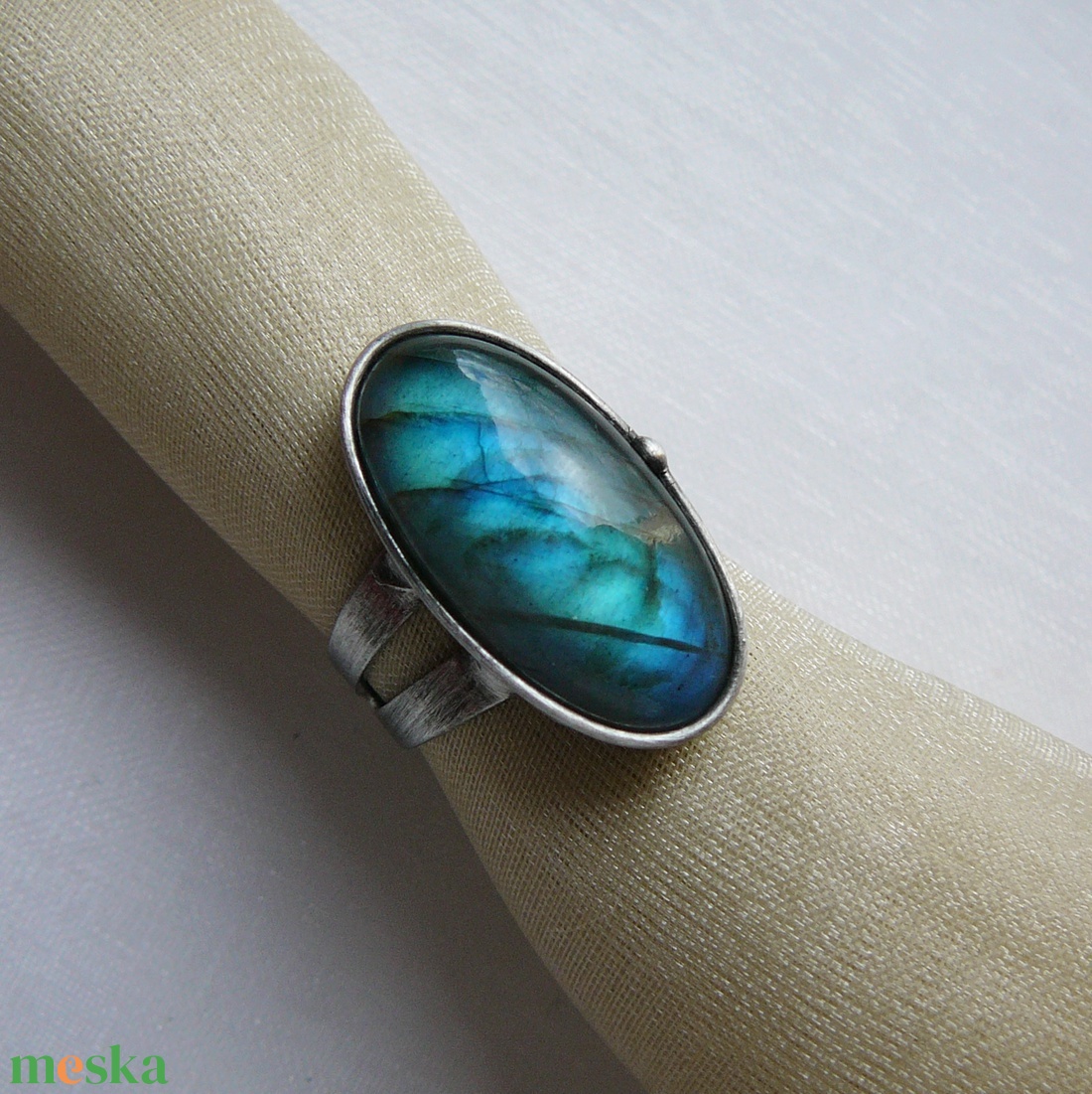 Labradorit gyűrű - ékszer - gyűrű - szoliter gyűrű - Meska.hu