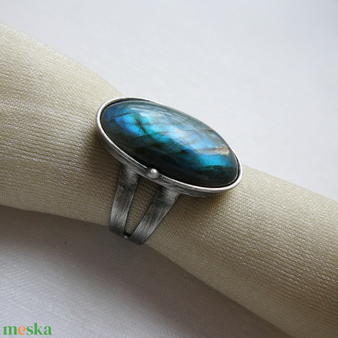 Labradorit gyűrű - ékszer - gyűrű - szoliter gyűrű - Meska.hu