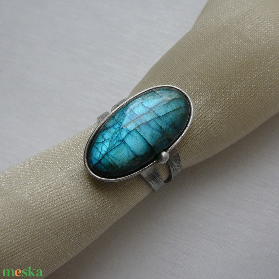 Labradorit gyűrű - ékszer - gyűrű - szoliter gyűrű - Meska.hu