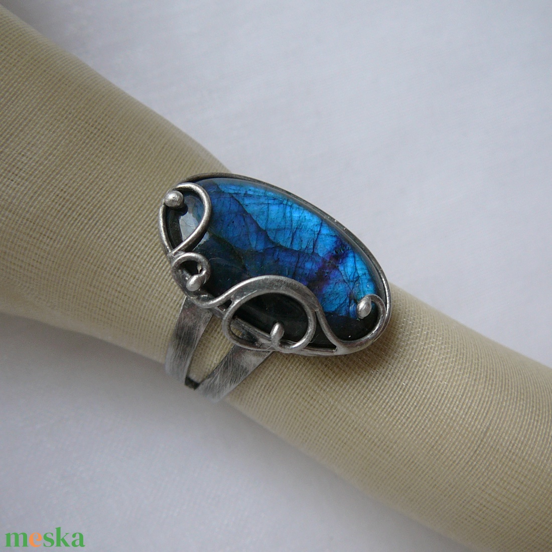 Labradorit gyűrű - ékszer - gyűrű - szoliter gyűrű - Meska.hu