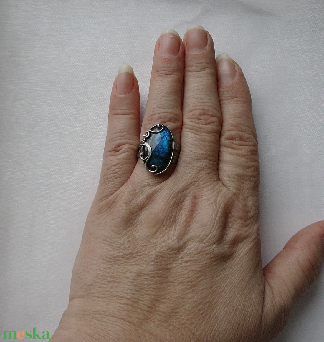 Labradorit gyűrű - ékszer - gyűrű - szoliter gyűrű - Meska.hu