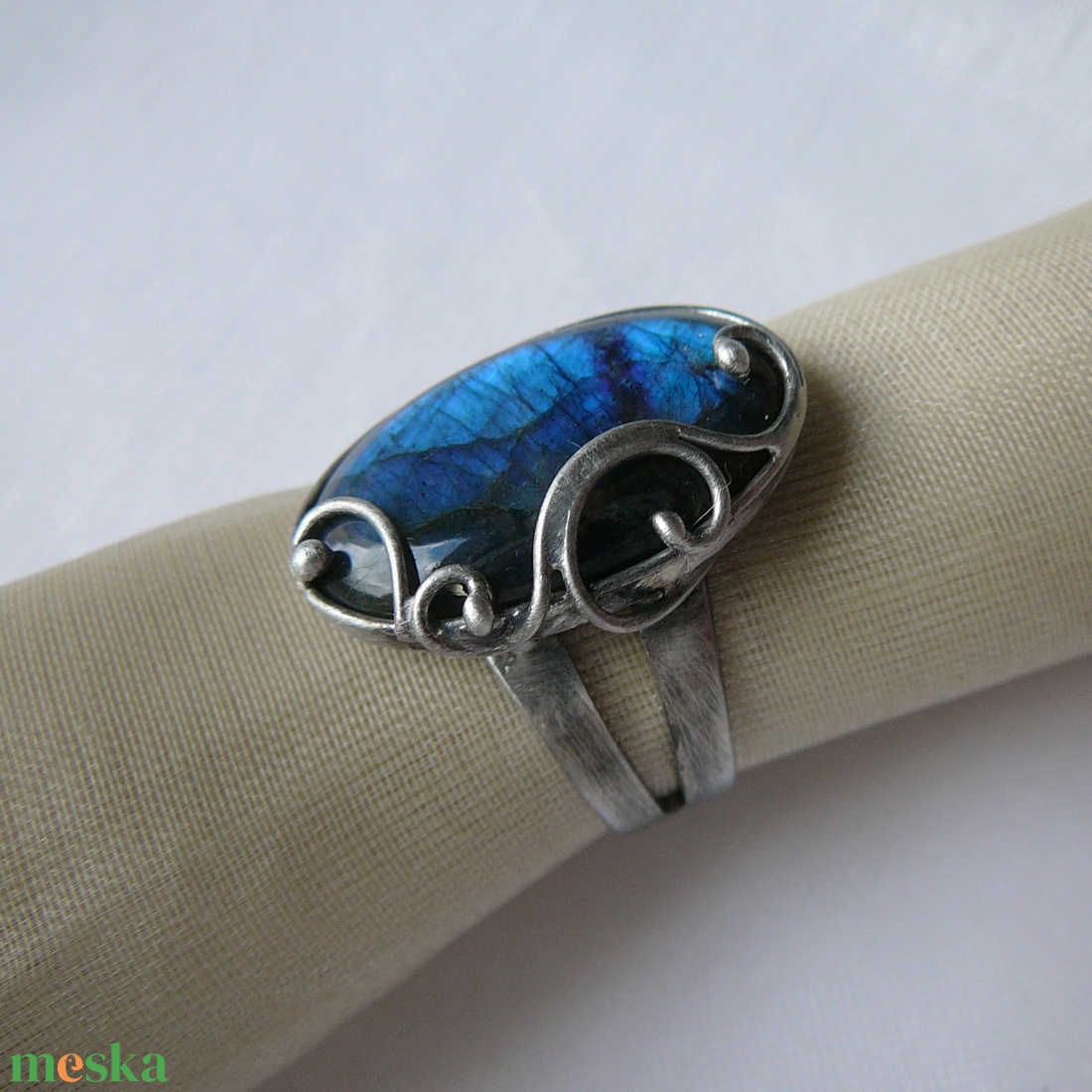 Labradorit gyűrű - ékszer - gyűrű - szoliter gyűrű - Meska.hu